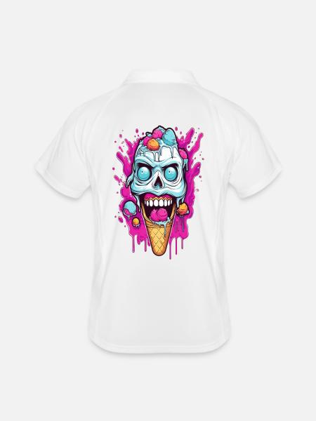 Skull Eiscreme Design - Men's Polo breathable - white/navy