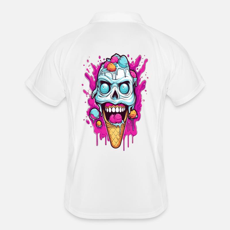 Skull Eiscreme Design - Men's Polo breathable - white/navy