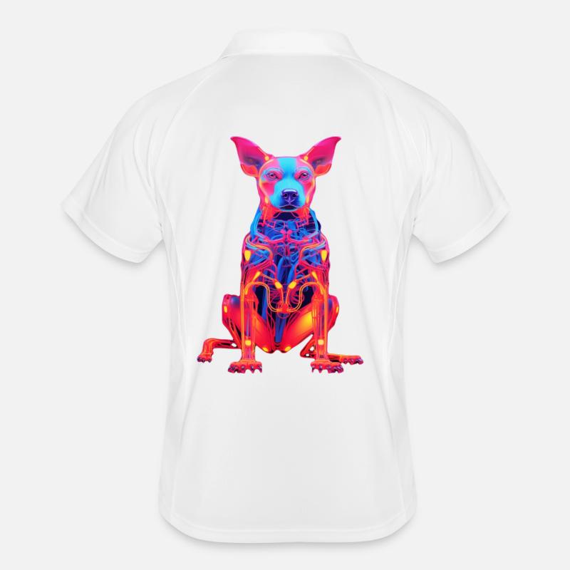 Neon dog with tech design Men's Polo breathable