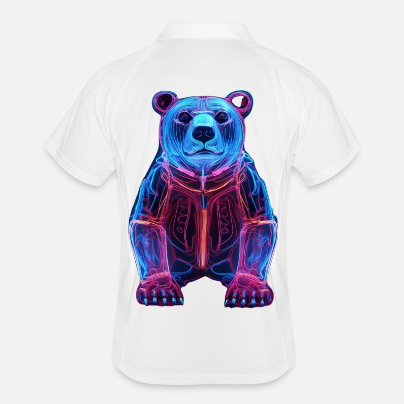 Neon Bär in Cyber-Design Männer Polo atmungsaktiv