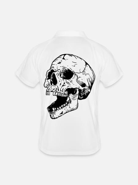 Crâne - Polo respirant Homme - blanc/marine