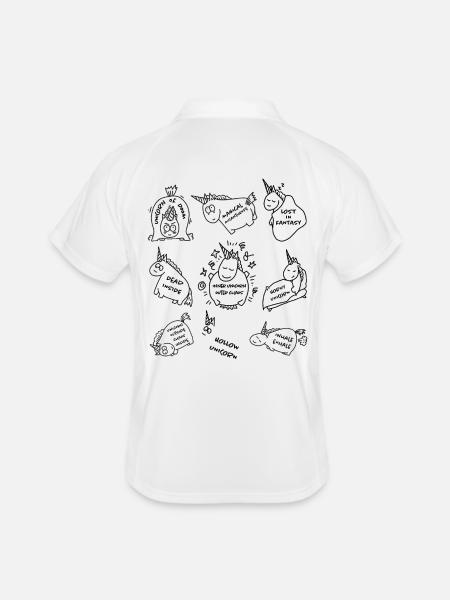 Collection Licorne - Einhornsammlung - Polo respirant Homme - blanc/marine - Dos