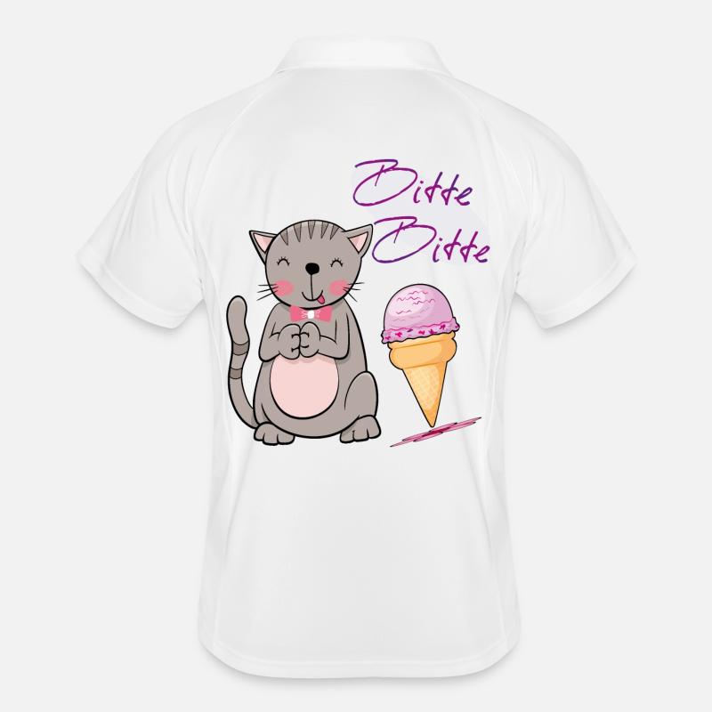 Chat avec cornet de crème glacée Polo respirant Homme