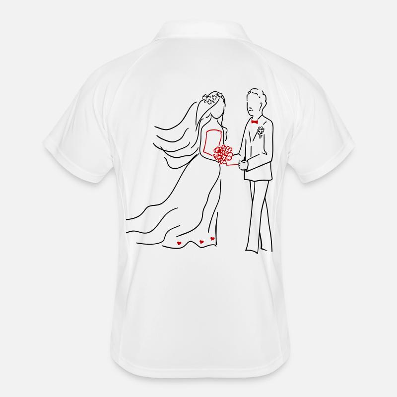 Hochzeit Braut und Bräutigam Männer Polo atmungsaktiv
