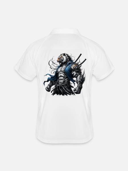Tigre Samouraï - Polo respirant Homme - blanc/marine - Dos