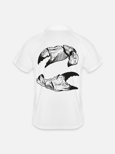 Nordique avec passion – style crabe ! - Polo respirant Homme - blanc/marine - Dos