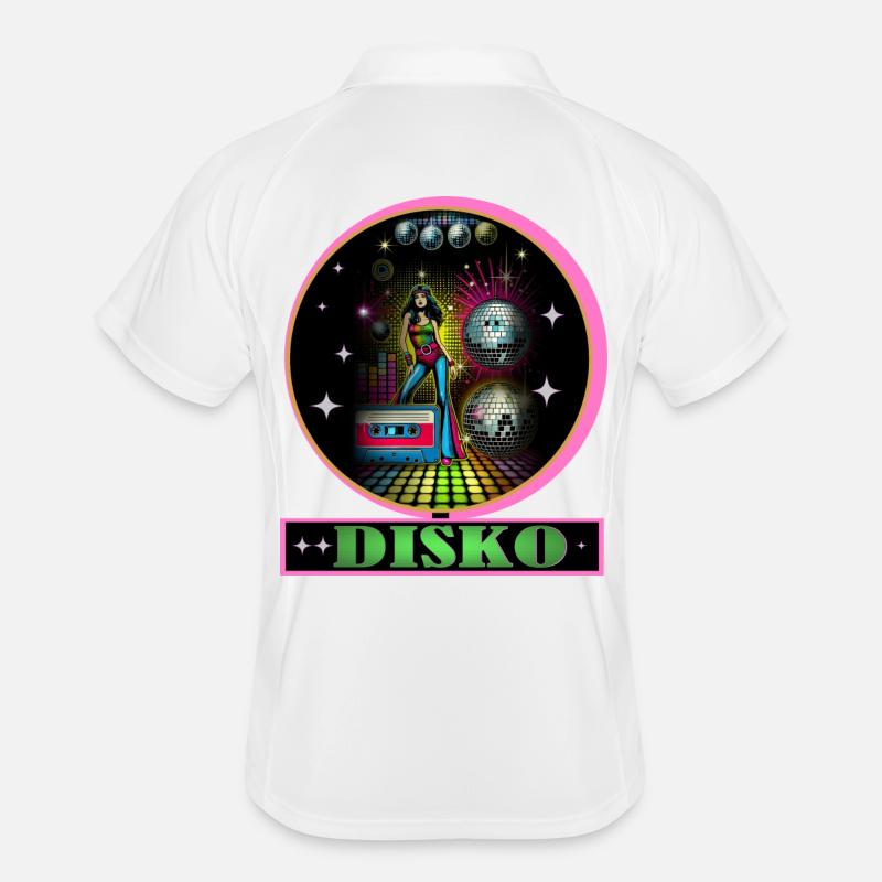 Disco Diva Neon Glitzerkugeln Männer Polo atmungsaktiv