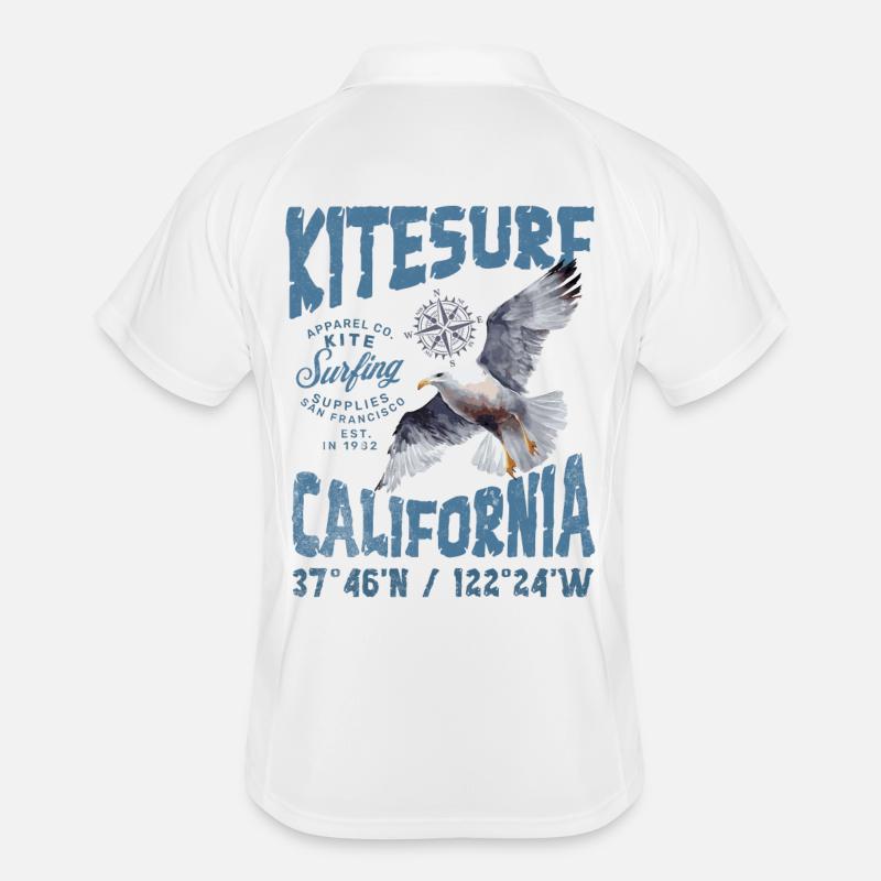 Kitesurfing in California Men's Polo breathable