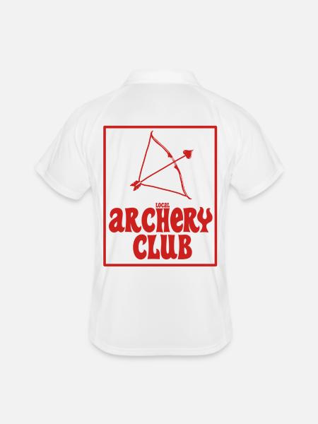 Club d'archerie local édition rouge - Polo respirant Homme - blanc/marine - Dos
