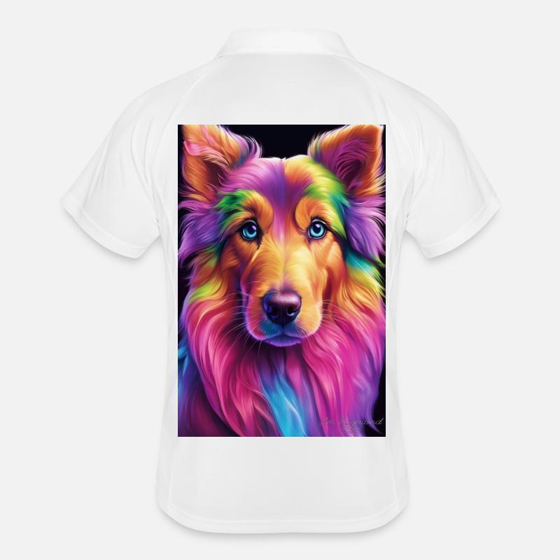 Portrait du colley arc-en-ciel Polo respirant Homme