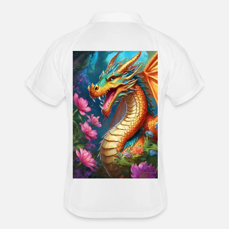 Ember Dragon in Bloom Forest Men's Polo breathable