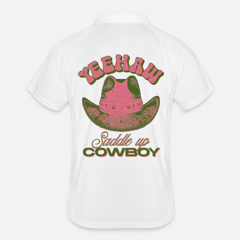 Yeehaw Saddle Up Cowboy Hat Men's Polo breathable