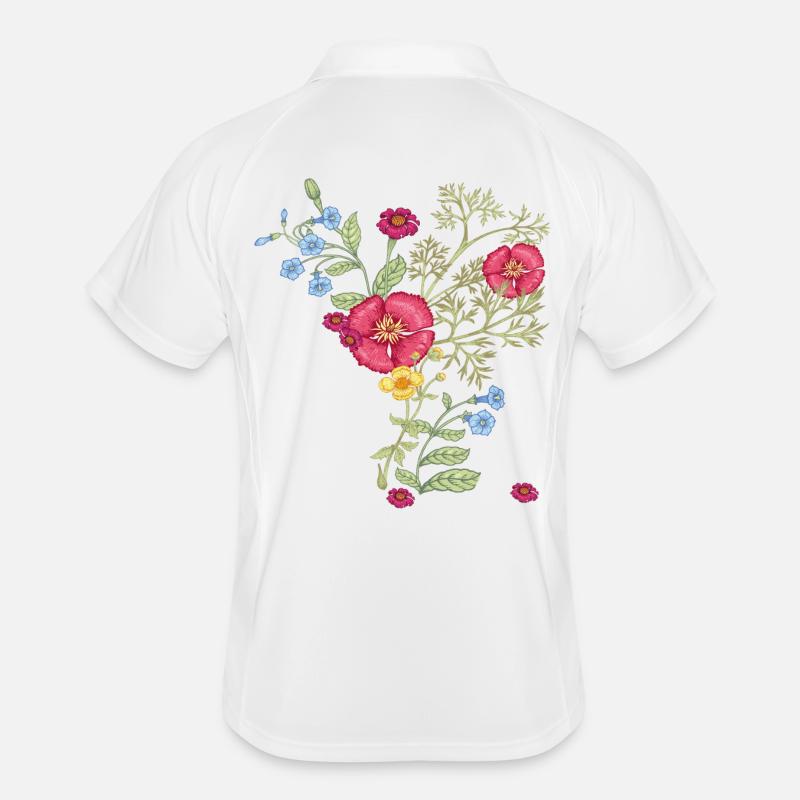 Sommerblumen Männer Polo atmungsaktiv