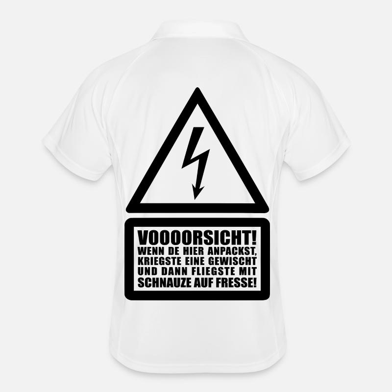 Voooorsicht ! Human Rights Attention Warning Electricity Men's Polo breathable