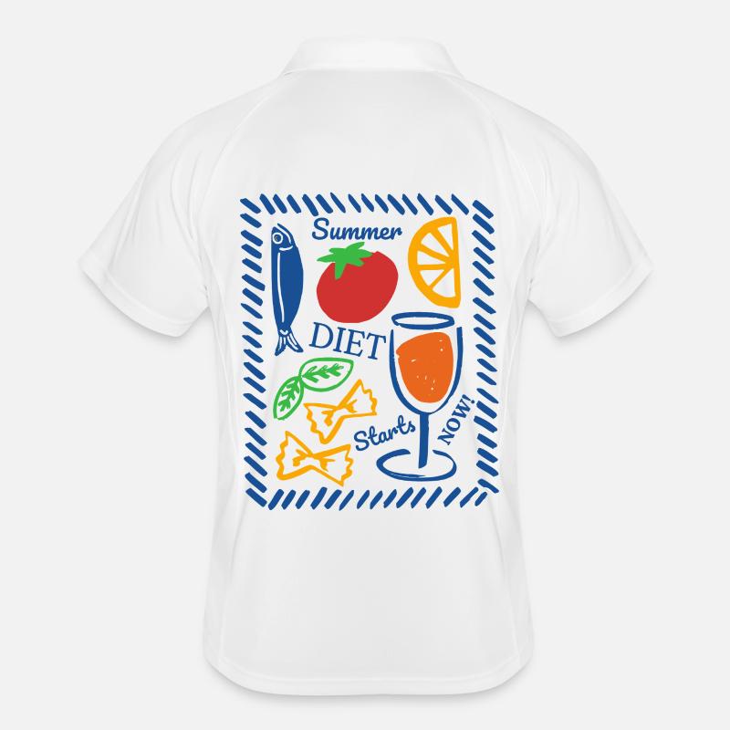Die Sommerdiät beginnt jetzt - Männer Polo atmungsaktiv - Weiß/Navy