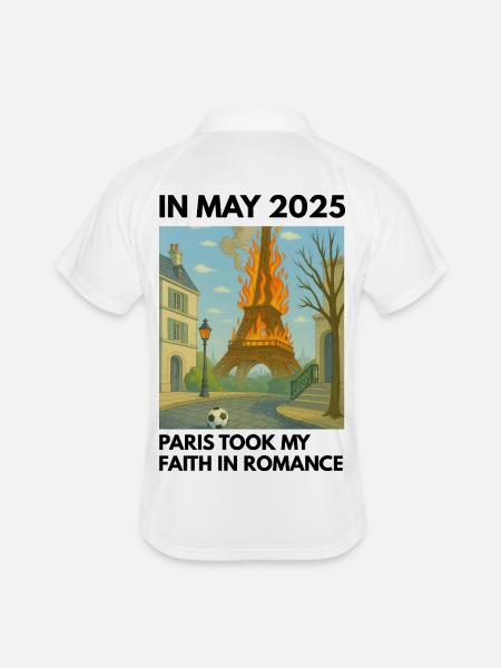 Eiffel Tower on Fire - Men's Polo breathable - white/navy