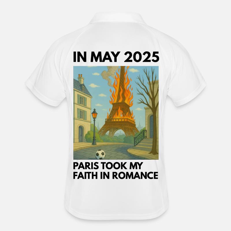 Eiffelturm on Fire Männer Polo atmungsaktiv