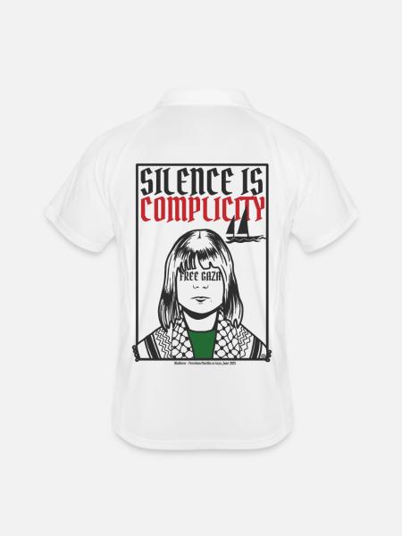 Silence is complicity, Free Gaza, Free Palestine - Men's Polo breathable - white/navy - Back