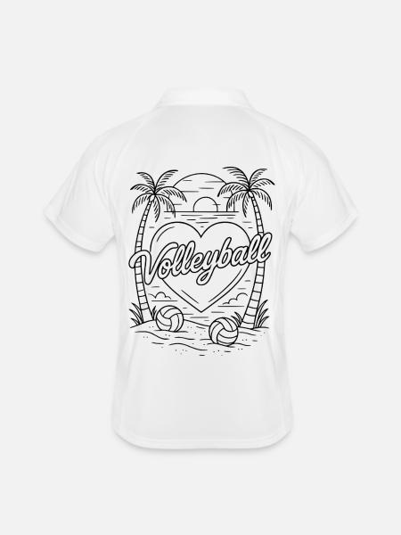 Volleyball Heart Minimalist - Men's Polo breathable - white/navy - Back
