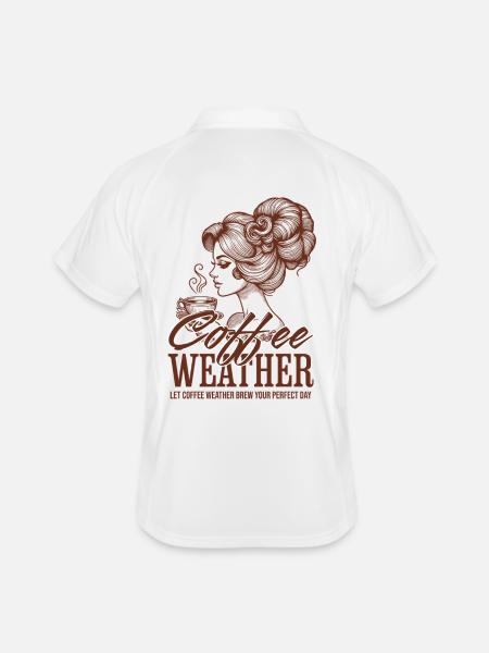 Coffee Weather – Retro Coffee Lady Clipart - Men's Polo breathable - white/navy - Back