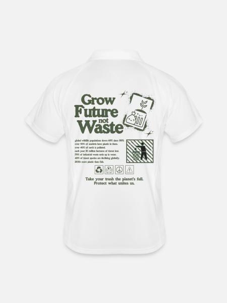 Sustainable Growth Statement Print - Men's Polo breathable - white/navy - Back