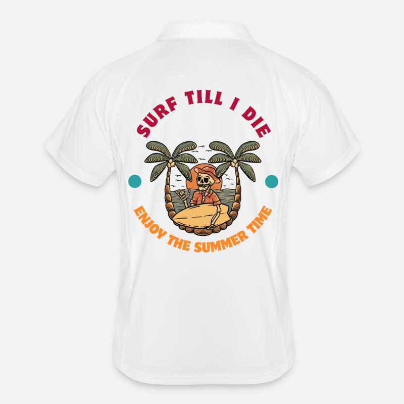 Beach life with skulls and surfboards Men's Polo breathable