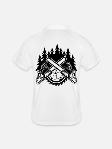 Tronçonneuses - Polo respirant Homme - blanc/marine