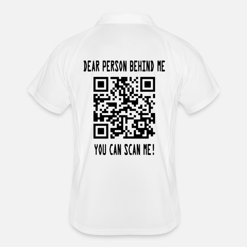 Scan me QR code for motivation - Men's Polo breathable - white/navy