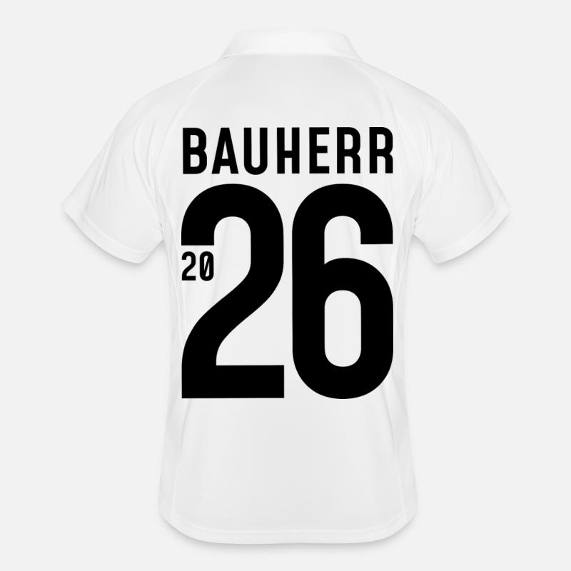 Builder 2026 - large number - Men's Polo breathable - white/navy