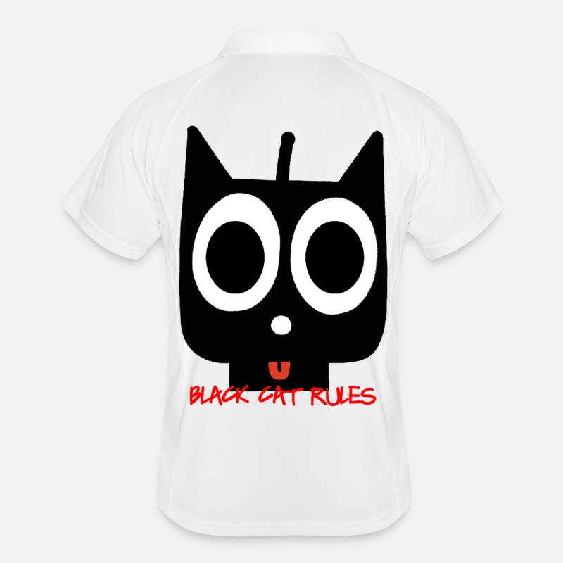 chat noir Polo respirant Homme