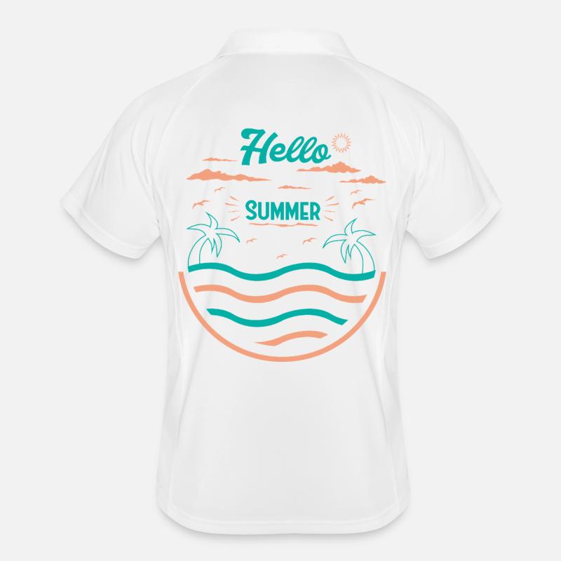 Summer Palm Tree Beach Design Men's Polo breathable