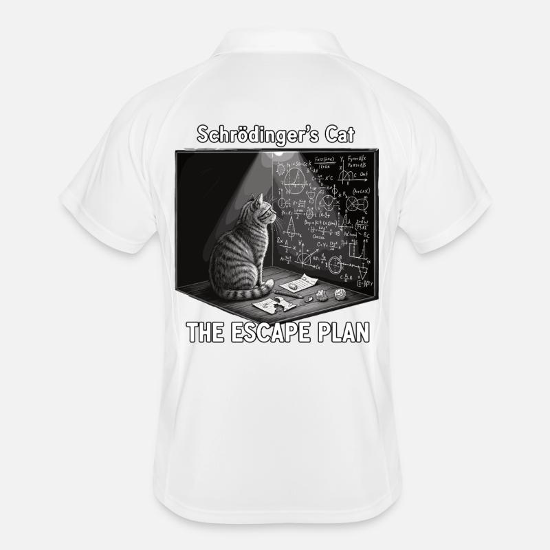 Schrödinger's cat with escape plan Men's Polo breathable