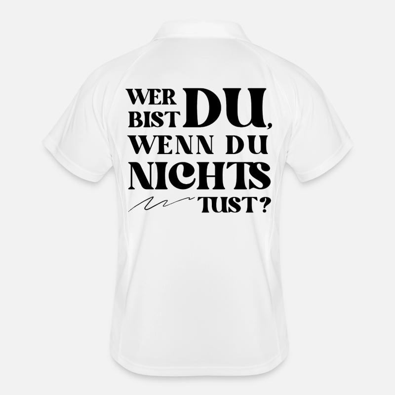 Wer bist Du Retro Statement - Männer Polo atmungsaktiv - Weiß/Navy
