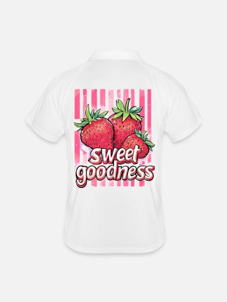 Bonté sucrée - Fraise - Polo respirant Homme - blanc/marine - Dos