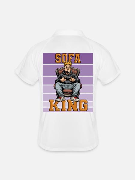 Pass me the controller - sofa King - Men's Polo breathable - white/navy - Back