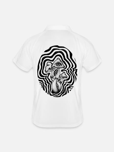 Champignons - Polo respirant Homme - blanc/marine - Dos