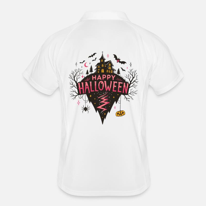 Halloween Pink und Dark Castle Männer Polo atmungsaktiv