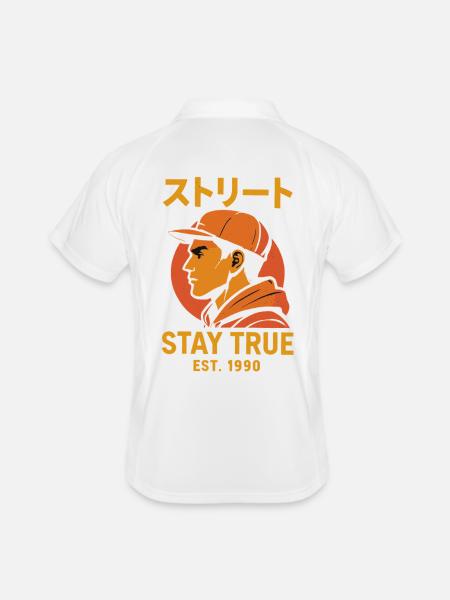 Streetstyle Stay True 1990 - Men's Polo breathable - white/navy - Back