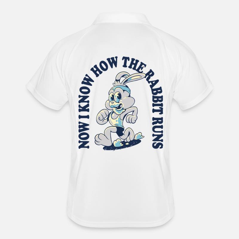 Now I Know How the Rabbit Runs – Denglisch Spruch Männer Polo atmungsaktiv