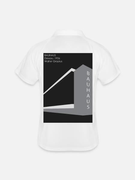 Architecture moderne : Bauhaus - Polo respirant Homme - blanc/marine - Dos