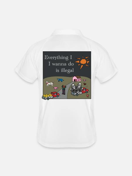 Tout ce que je veux faire est illégal T-Shirt - Polo respirant Homme - blanc/marine - Dos
