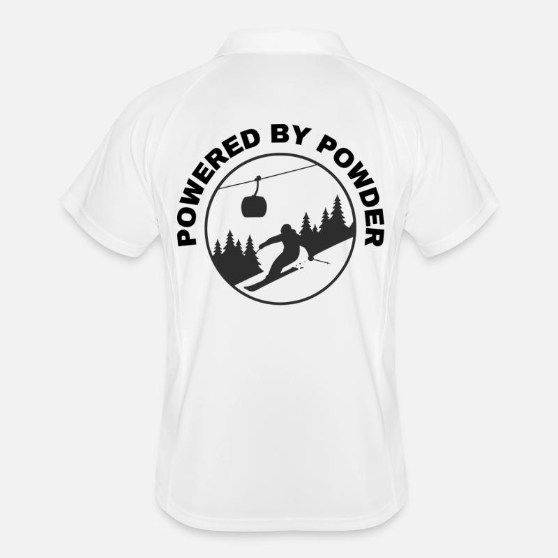 Powder Ski Silhouette – Freeride in the winter forest Men's Polo breathable