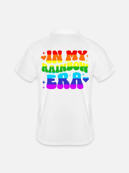 Pride Geschenk LGBTQ Regenbogen Vielfalt - Männer Polo atmungsaktiv - Weiß/Navy - Hinten