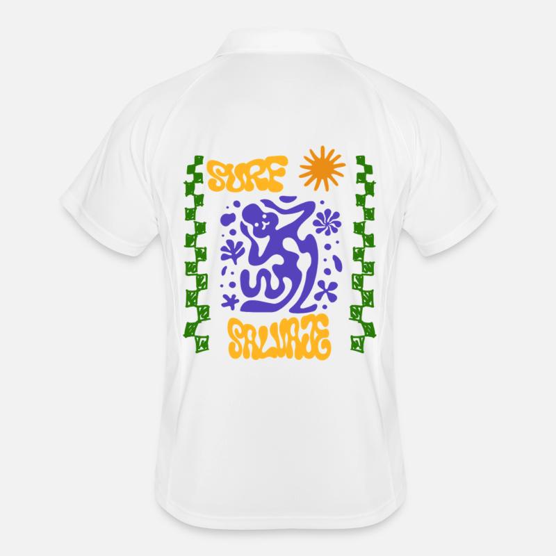 Psychedelische Surf Salvaje - Männer Polo atmungsaktiv - Weiß/Navy