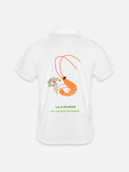 Floral shrimp and happy bouquet - Men's Polo breathable - white/navy - Back
