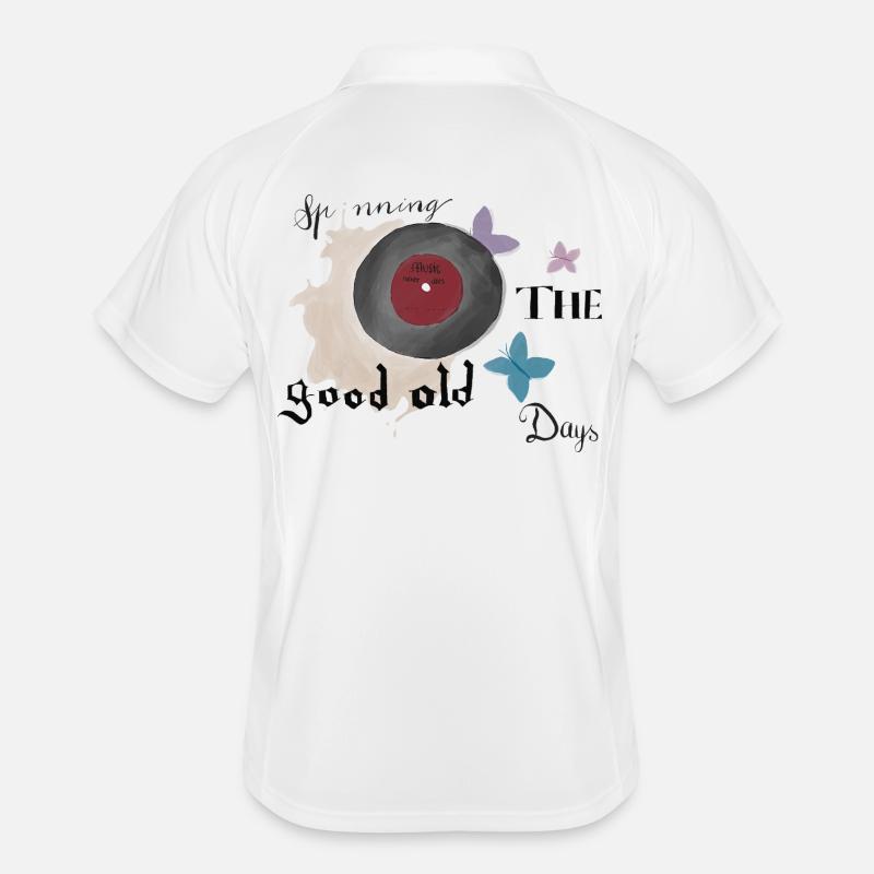 Retro Schallplatten Vintagelook Männer Polo atmungsaktiv