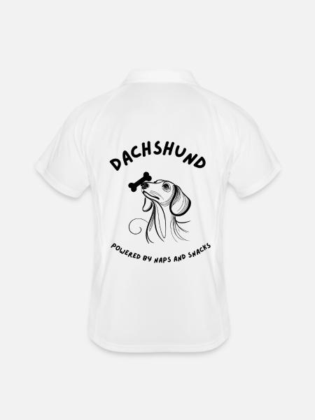 Dachshund - Powered by Naps and Snacks - Men's Polo breathable - white/navy - Back