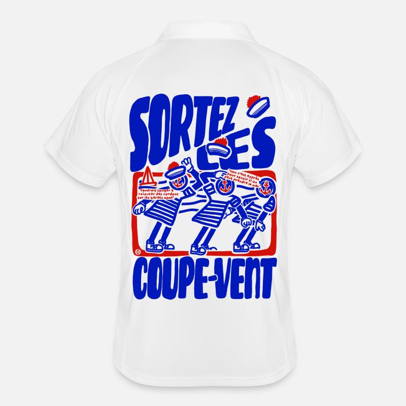 Sortez les coupe vent rétro bleu blanc rouge Polo respirant Homme