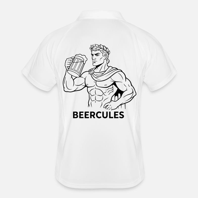 Beercules - Men's Polo breathable - white/navy