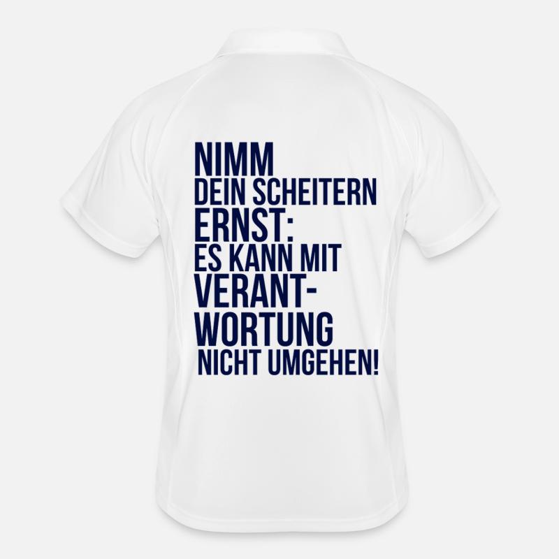 about going wild: Take your failure seriously - Men's Polo breathable - white/navy